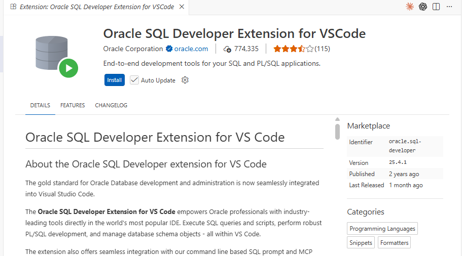 Oracle SQL Developer Extension for VS Code
