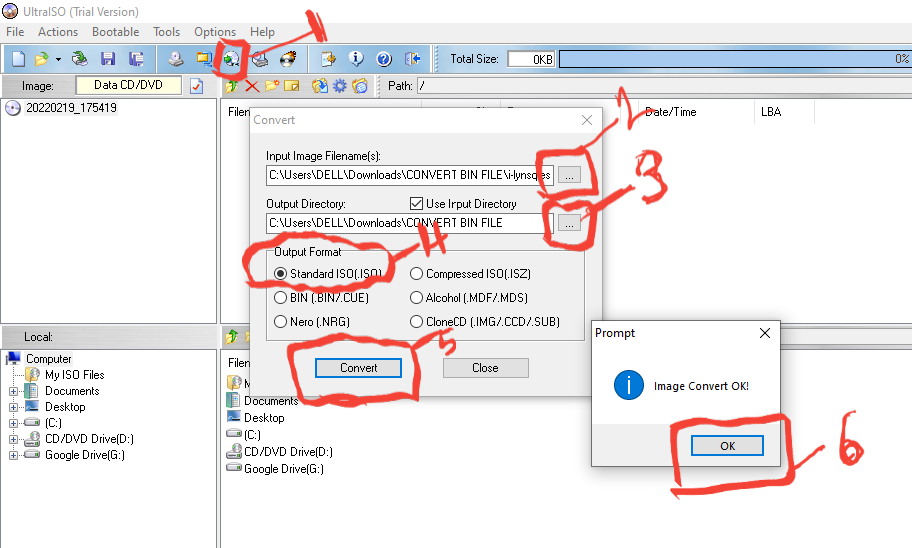 The following steps will guide you to converting a bin file and extract