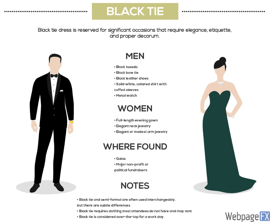 black tie event dress