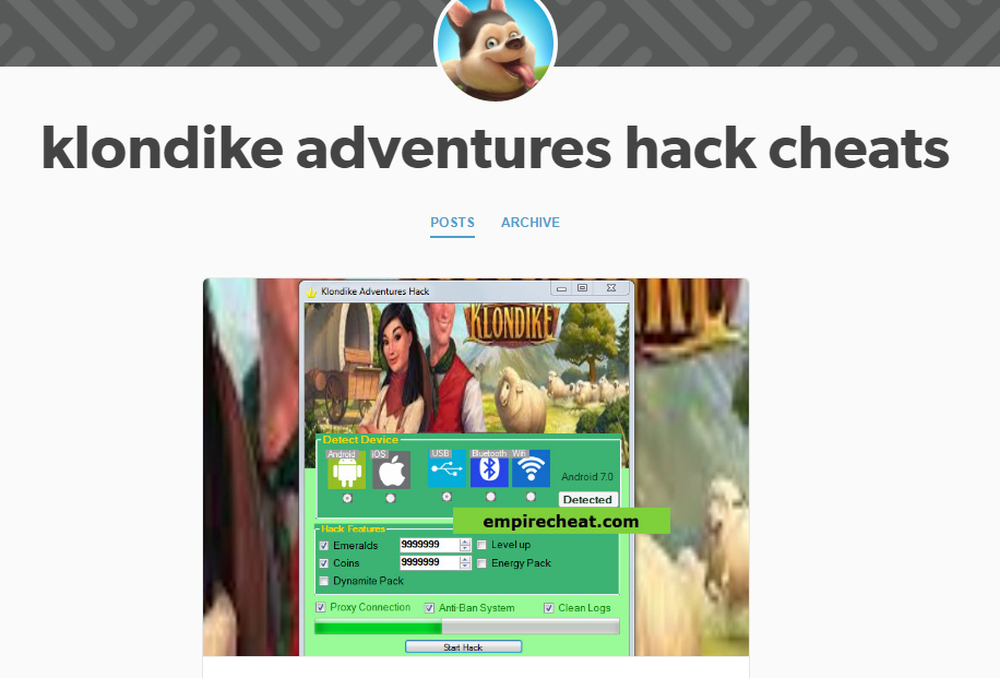 tumblr show klondike adventures cheats how to hack by Misantropia