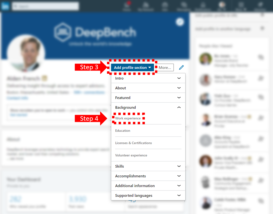 Adding DeepBench Experience to Your LinkedIn Profile by DeepBench