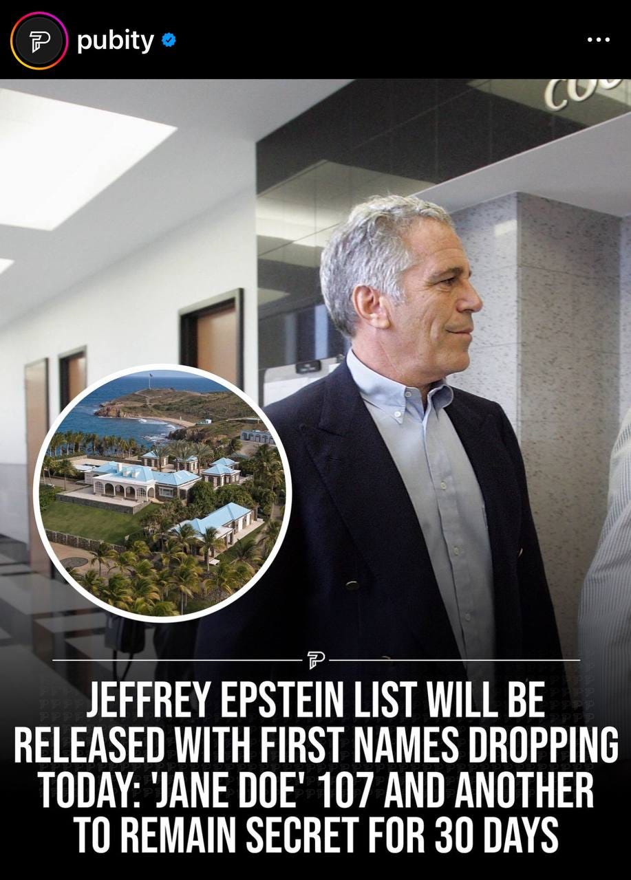 Epstein’s List Epstein. THE BIGGEST NEWS OF THE DECADE. by Epstein
