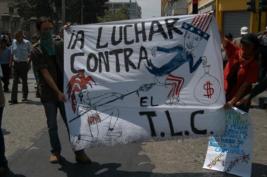 La AEU y las jornadas contra el TLC en 2005.