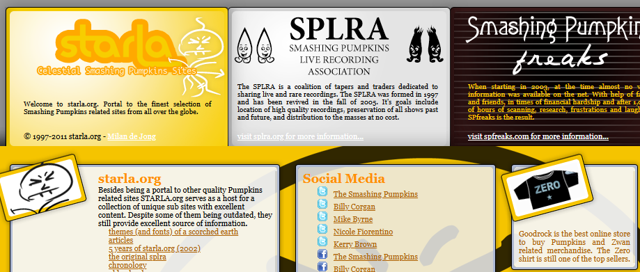 starla.org in all its Web 1.0 glory