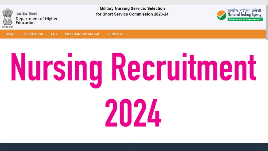 MNS Army Nursing Recruitment 2024 Apply Online Now, NTA MNS SSC