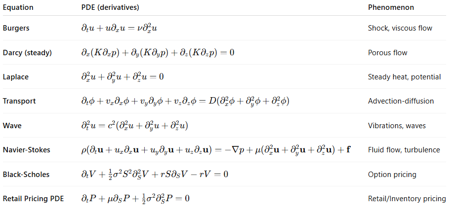 Famous Differential Equations
