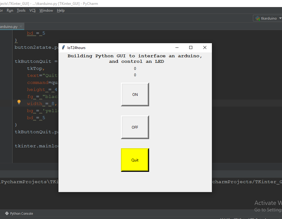 Python GUI (Tkinter) with Arduino | by stackpython | Medium
