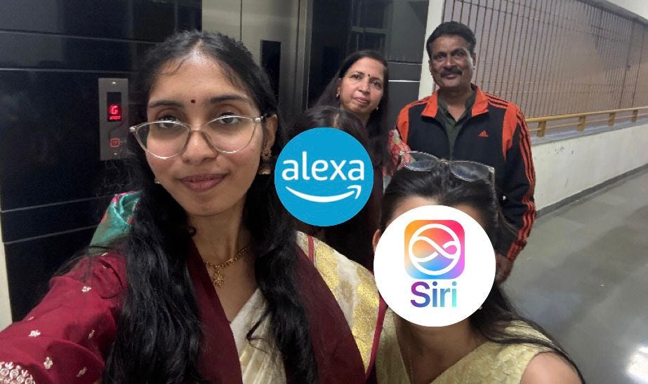 Rare occasion of my parents with Siri and Alexa