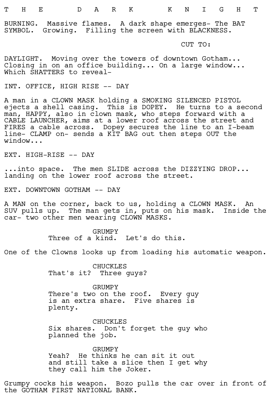 Page One: ‘The Dark Knight’ (2008) - Go Into The Story