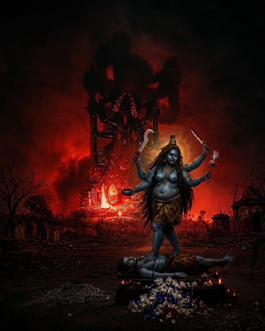 Maa Tara: The Sapphire Spark Born from the Void of Kali
