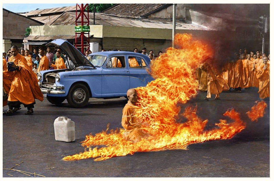 Burning monk: a warning tale. Thích Quảng Đức dropped a lit match… | by  Ryan Torres | Medium