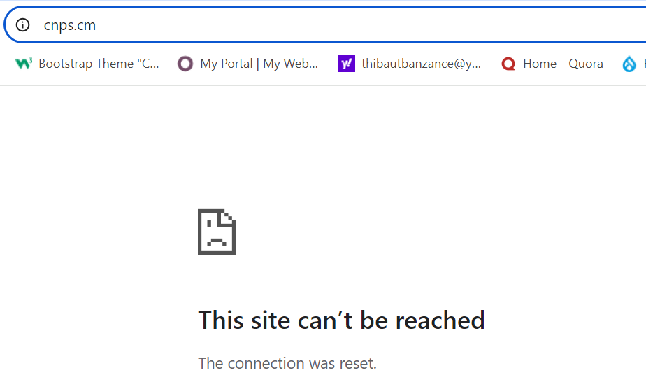 1- Le délai d’attente de la demande de ping indique une déconnexion du réseau | 2- Le site est indisponible nous sommes le 26/09/2024 à 08:34