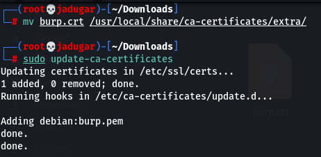 sudo update ca certificates