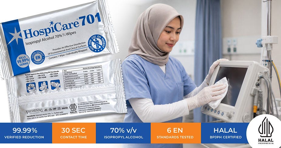 Hands On: HospiCare 701 Halal-Certified 70% IPA Alcohol Wipes