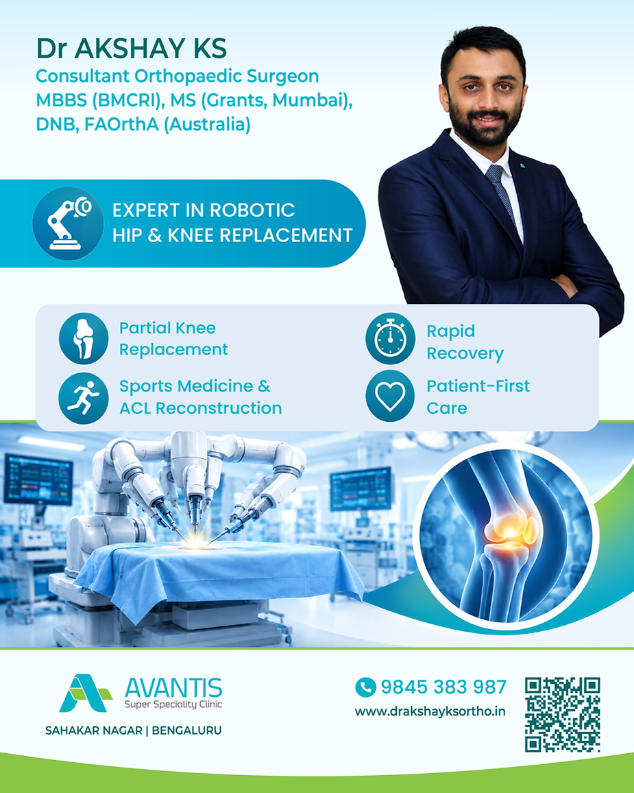 Expert in Robotic Hip & Knee Replacement: Precision, Faster Recovery & Better Mobility