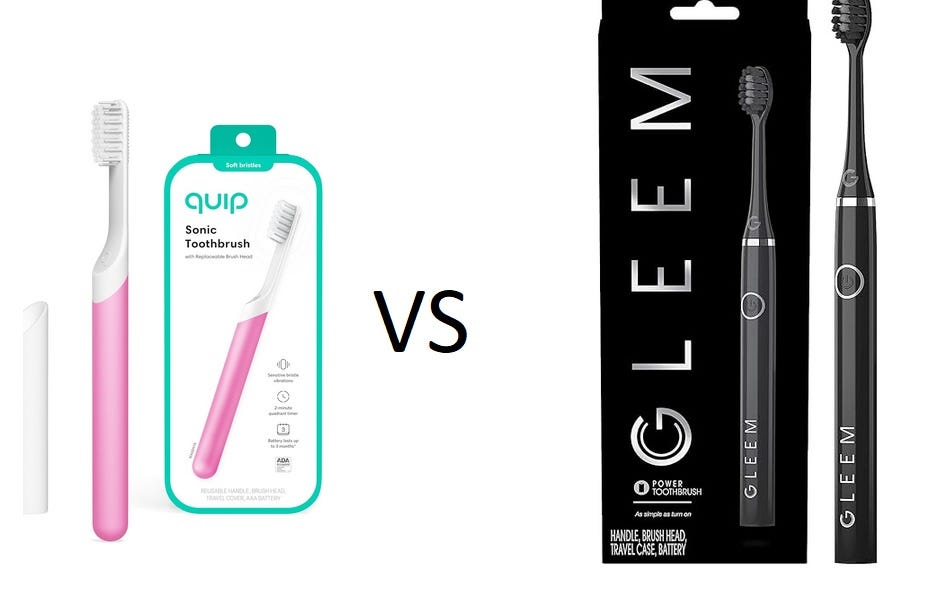 Quip toothbrush vs gleem toothbrush Which is better ? by Shawn Medium