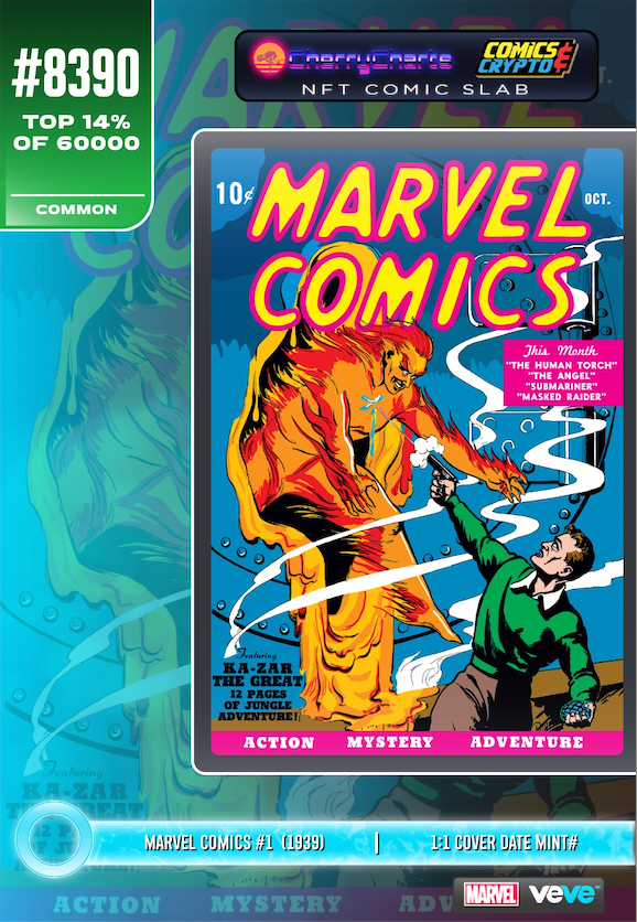 VeVe’s Marvel Comics #1 Digital Collectible, Edition 8390 (Ref: Aug ’39 Publication Date)