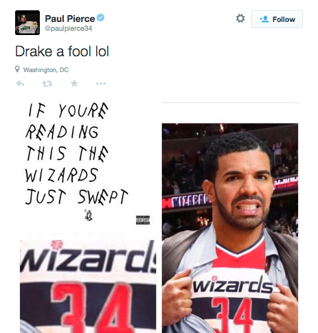 Wizards' Paul Pierce taunts Toronto with Game of Thrones, Drake