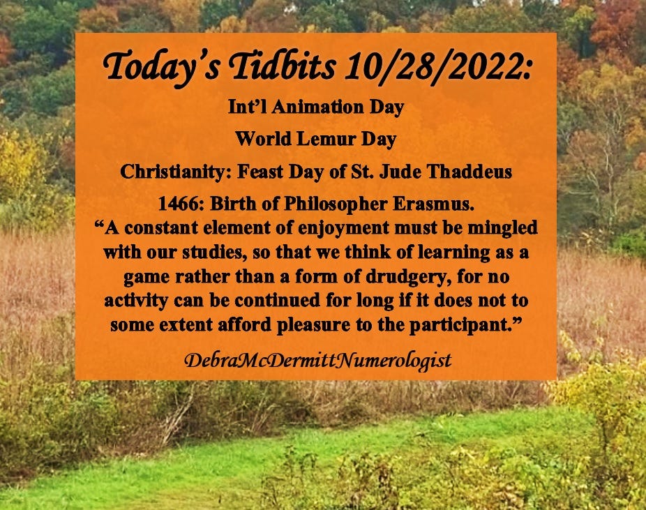 Why is today special today s tidbits 10 28 2022 debra mcdermitt medium