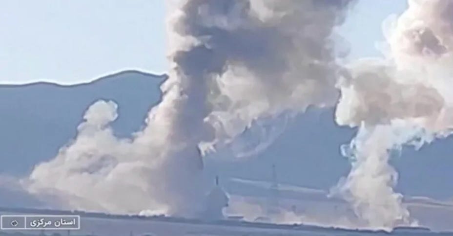 Footage of the Israeli attack on the reactor at Arak, Iran