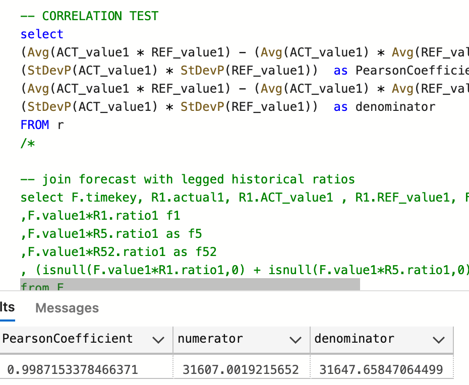 Automated batch forecasting of correlated time series CTS using SQL ...