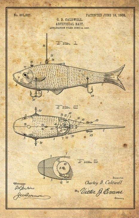 The history of the wobbler for fishing., by Black Square Design
