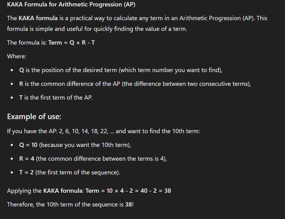 Easy formula to find the desired term of an PA