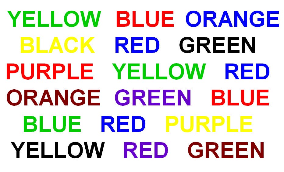 The Stroop Effect.. (have a try answering the color of ink… by Aditya