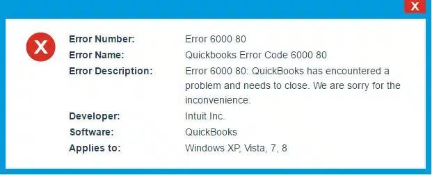 QuickBooks error 6000 80