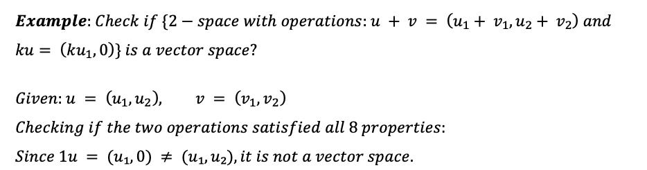 Linear Algebra: General Vector Space