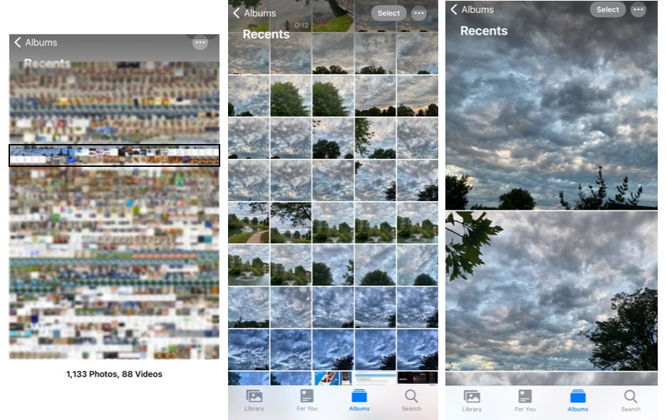 How to View and Select Thumbnails in Multiple Sizes in the iPhone Photo
