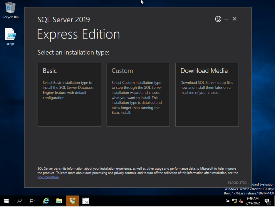 Installing SQL Server and Microsoft SQL Server Management Studio on