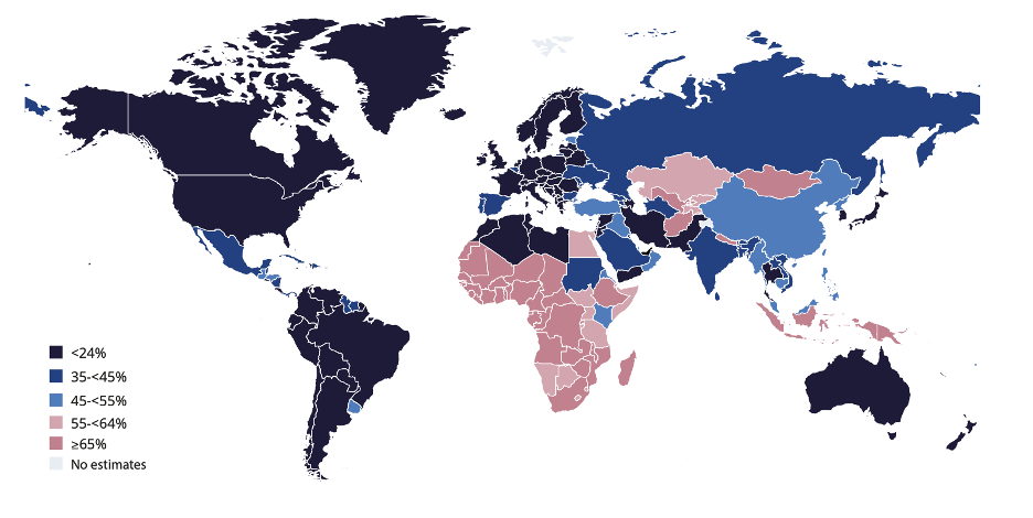 Map showing the proportion of adults (20–79 years) with undiagnosed diabetes by country in 2024. Image credit: International Diabetes Federation (IDF)