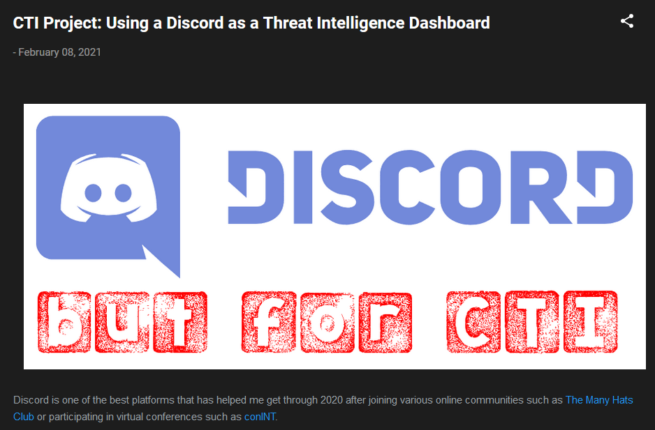Unconventional Threat Intelligence: Leveraging Discord for News