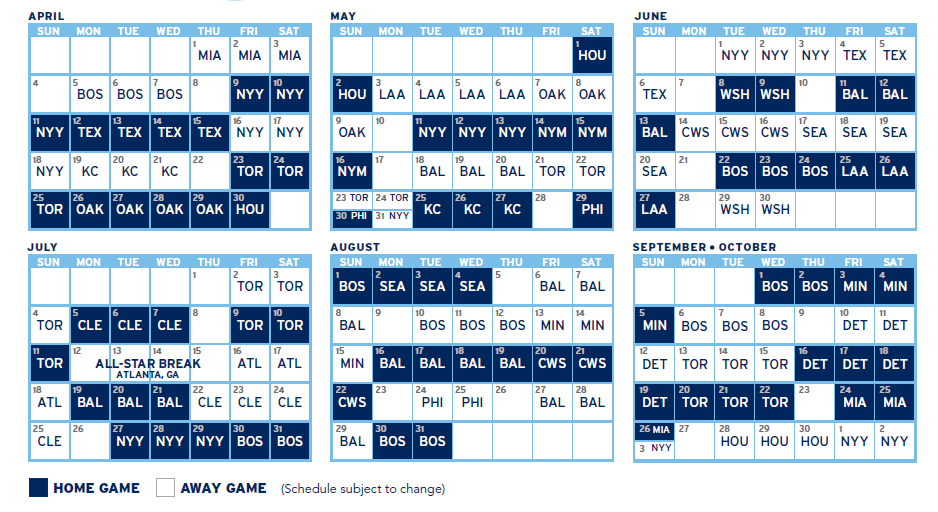 Rays Announce 2021 Schedule. Major League Baseball announced…, by  RaysRadio