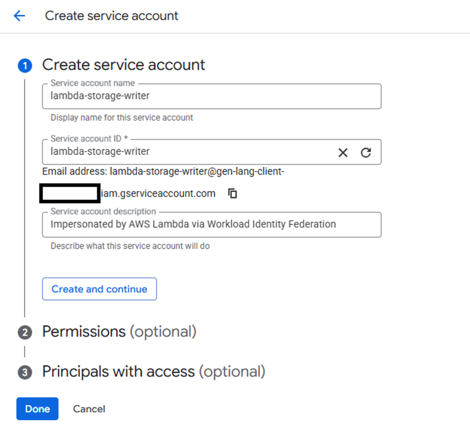 Create Service Account