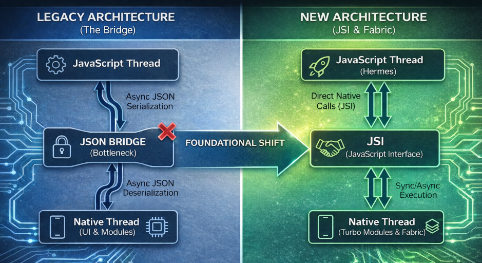 React Native Legacy Architecture vs New Architecture (Fabric, JSI & TurboModules)