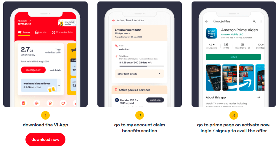 How to Activate Amazon Prime Membership Using Vi Postpaid Plan Medium