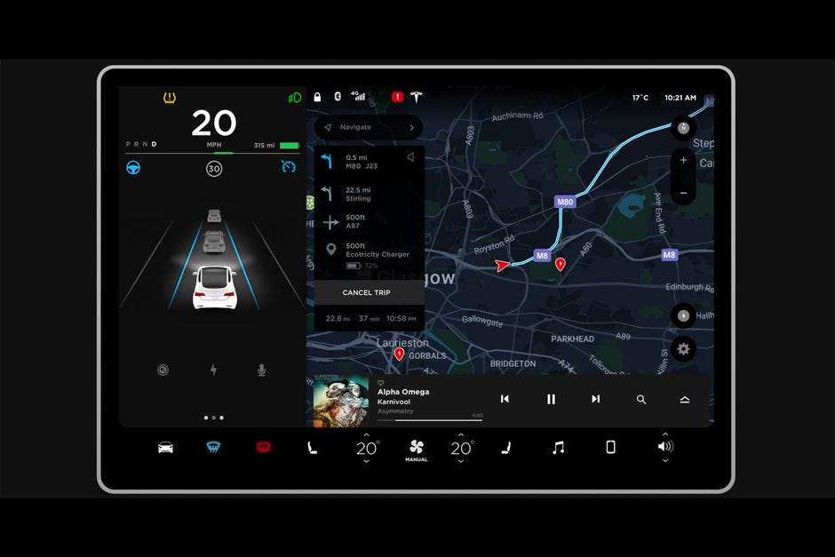 Tesla Infotainment System und Navigation - detaillierte Anleitung 