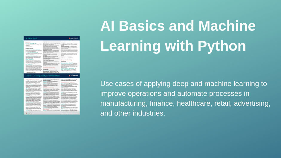 Cheat Sheet: AI Basics and Machine Learning with Python | by Altoros ...