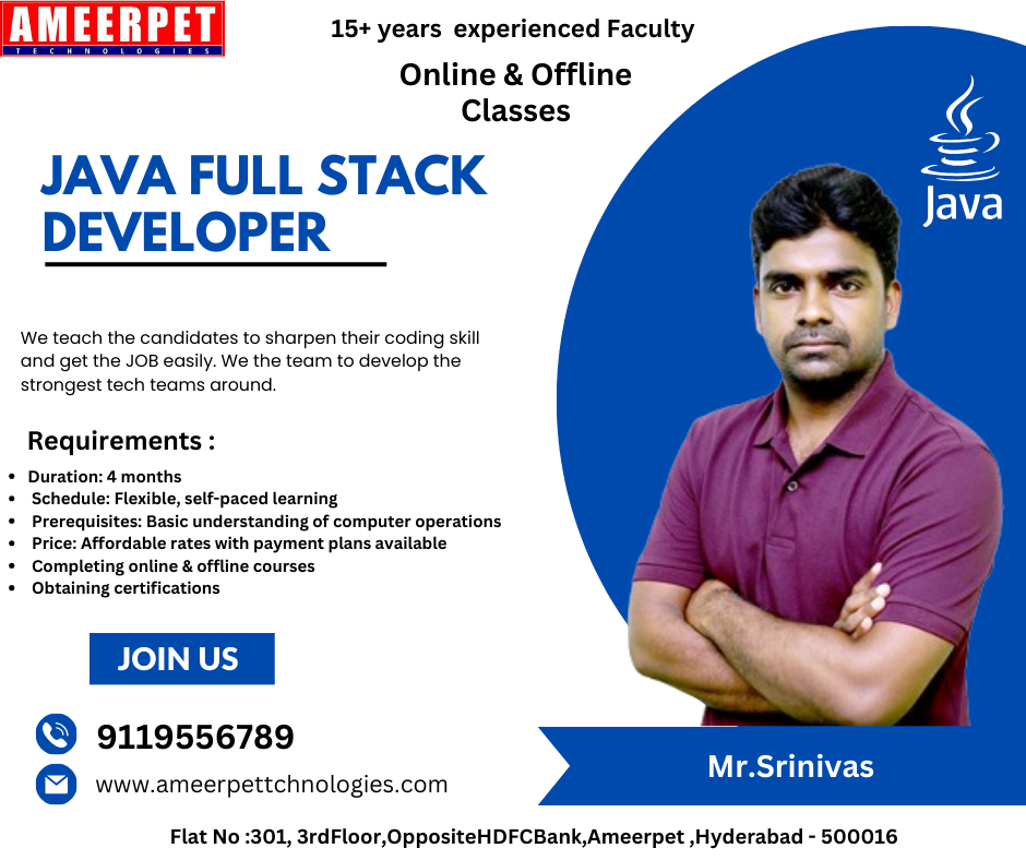 Java Full Stack Developer Training In Hyderabad | Ameerpet Technologies ...