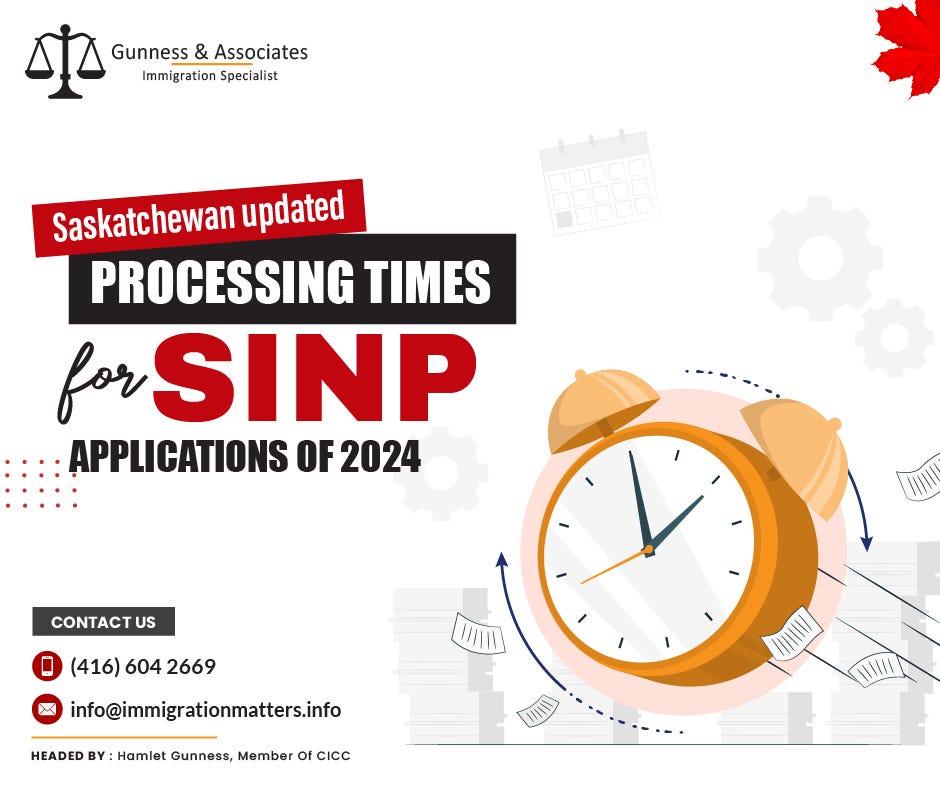 SINP Application Processing Times 2024 updated by Gunness