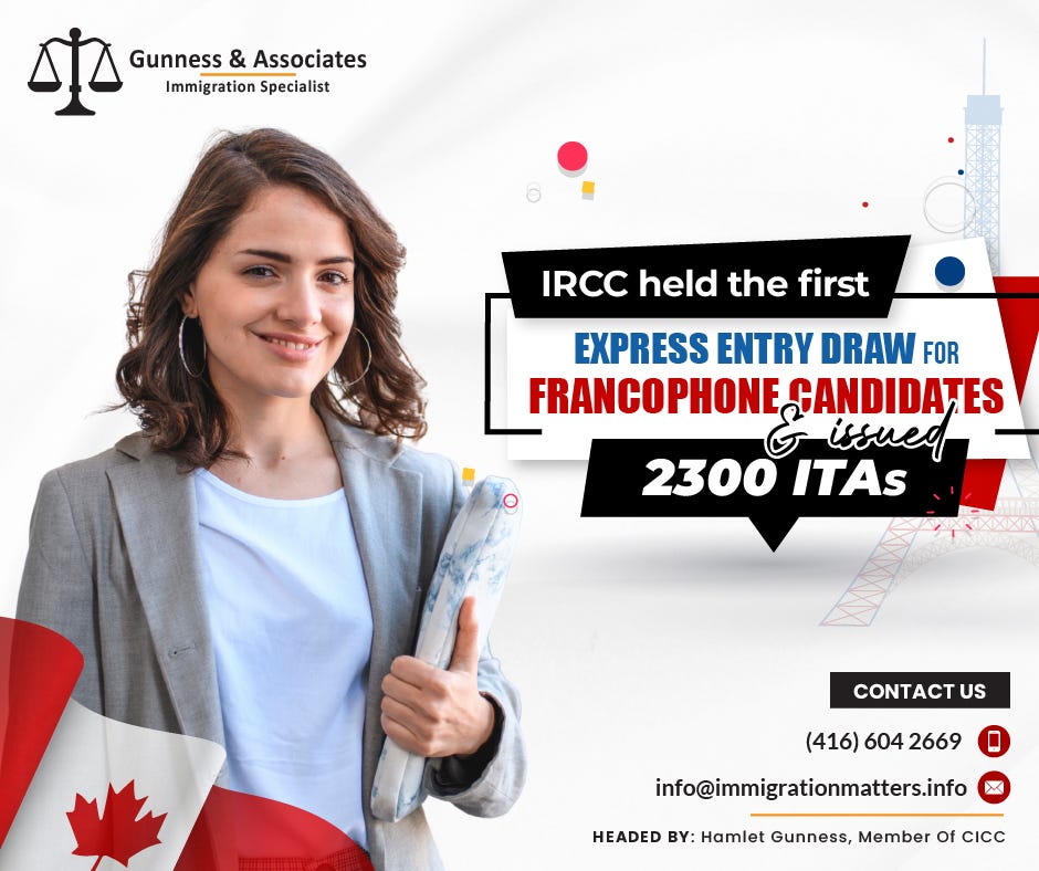 IRCC held the first Express Entry draw for Francophone candidates ...