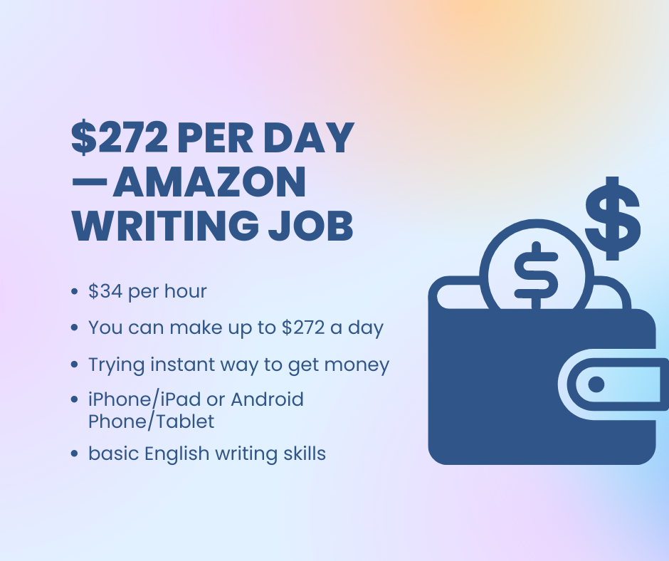 272 per day — Amazon Writing Job (Multiple VacanciesRemote job) by