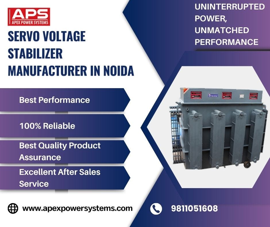 Apex Power System A Trusted Servo Voltage Stabilizer Manufacturer in