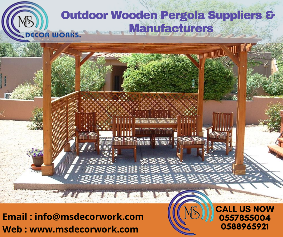 OUTDOOR WOODEN PERGOLA SUPPLIER AND MANUFACTURERS. - Msdecorworks - Medium