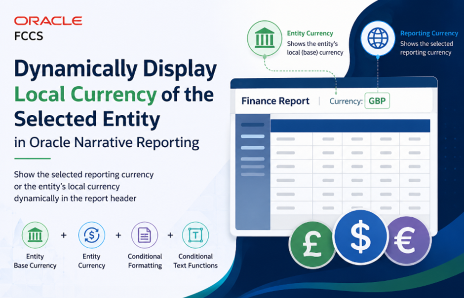 Dynamically Display Local Currency of the Selected Entity in Oracle Narrative Reporting