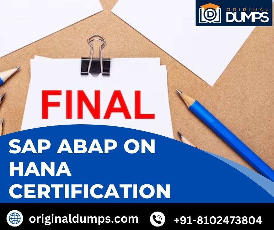 SAP ABAP ON HANA CERTIFICATION - Original Dumps - Medium