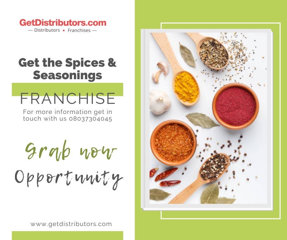 Are You Interested In Taking Up A Spices And Seasonings Franchise? by