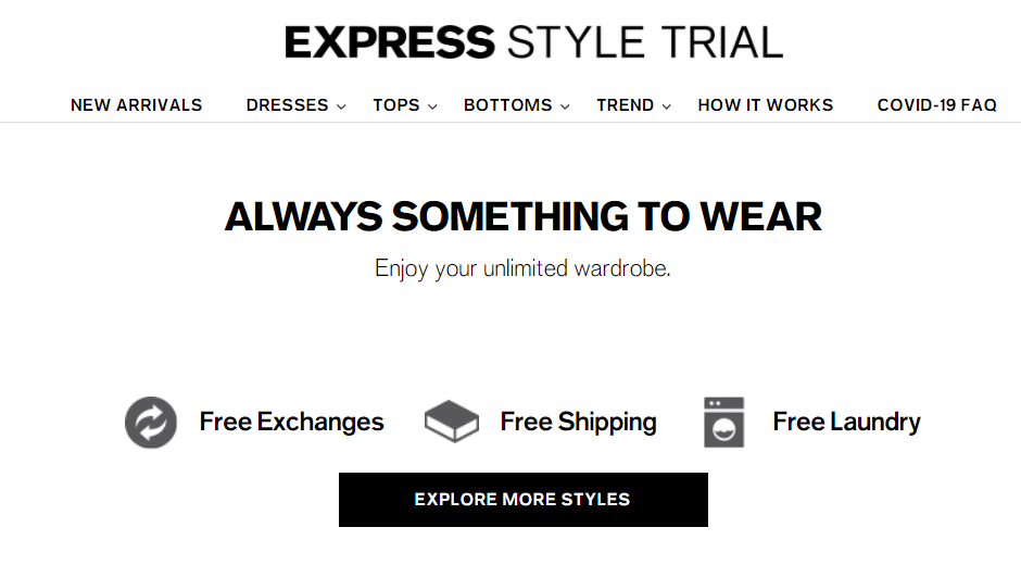 Free clothes trial subscription